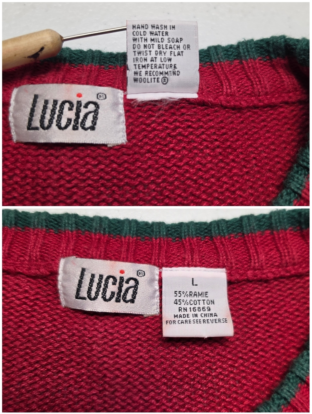 Lucia Vintage Farm Orchard 2D Knit Crewneck Sweater Novelty Fall - Picture 12 of 14